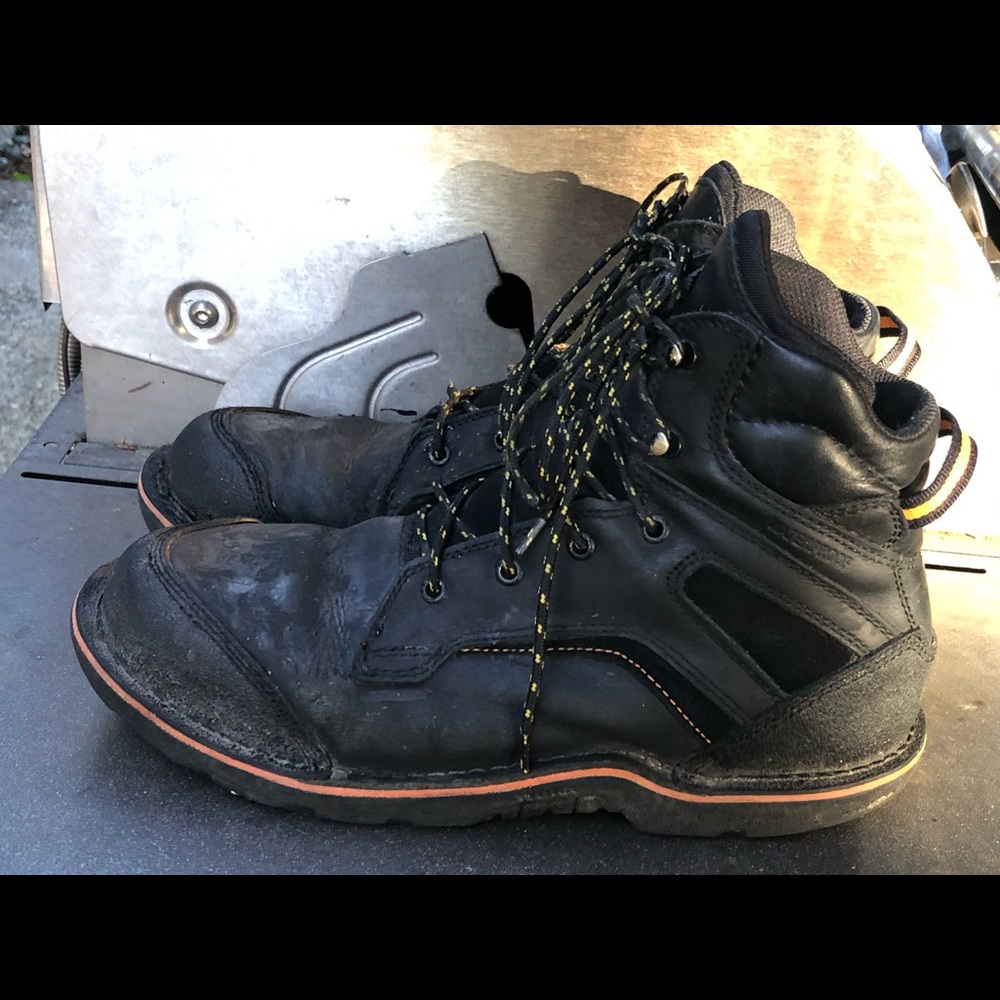 WORX Steel Toes Men's Black Leather Work Boots